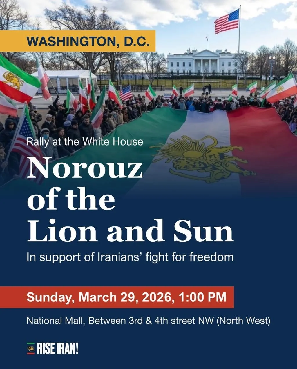Event image for Rally at the White House, Norouz of the Lion and Sun Revolution